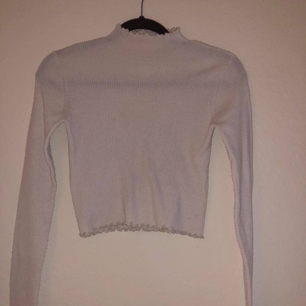 White Turtleneck Crop Top